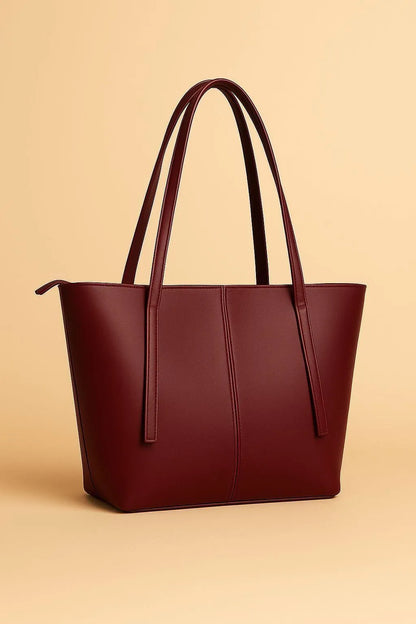 Brown Rexin Tote Bag