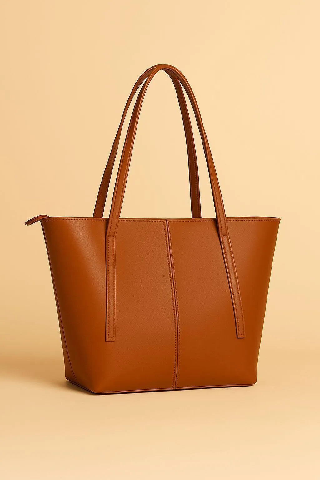 Brown Rexin Tote Bag