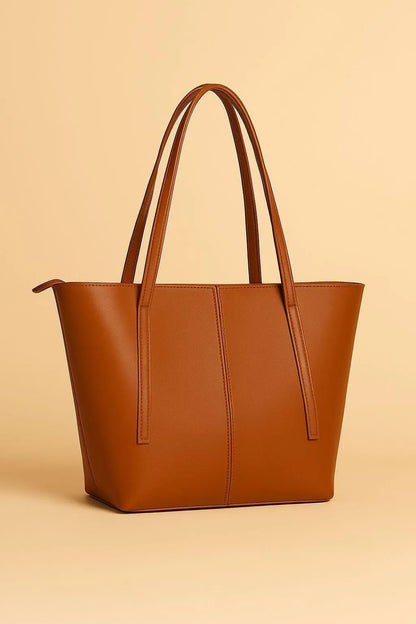 Brown Rexin Tote Bag