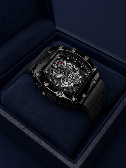 Richard Black Belt Skeleton Watch